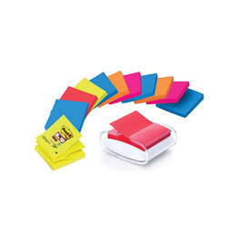 Post-It Super Sticky Post-it Super Sticky Z-notes dispenser Pro Color wit, voor ft 76 x 76 mm, inclusief 12 blokken van 90 vel