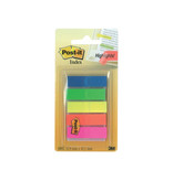 Post-it Post-it index translucent, ft 11,9 x 43,2 mm, houder met 20 tabs in 5 verschillende kleuren