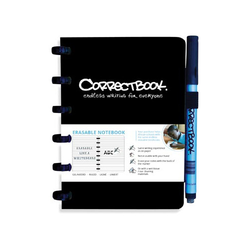 Correctbook Correctbook A6 gelijnd herbruikbaar notitieboekje, zwart