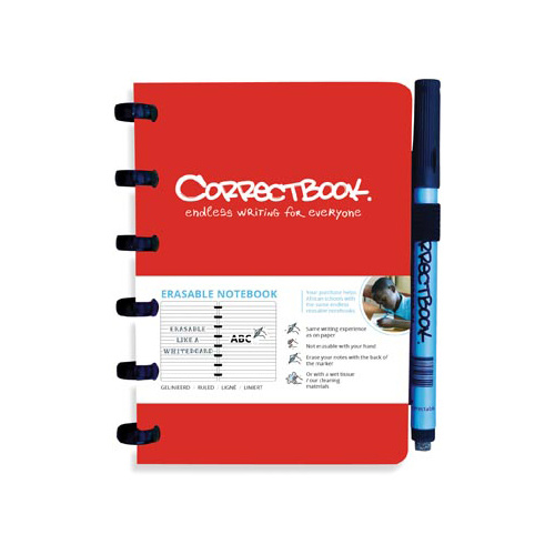Correctbook Correctbook A6 gelijnd herbruikbaar notitieboekje, rood