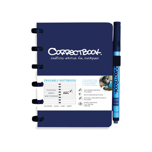Correctbook Correctbook A6 gelijnd herbruikbaar notitieboekje, blauw