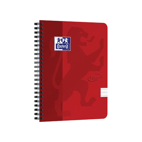 Oxford Oxford School Touch spiraalblok, ft A5, 140 bladzijden, gelijnd, rood