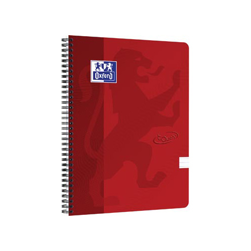 Oxford Oxford School Touch spiraalblok, ft A4, 140 bladzijden, gelijnd, rood
