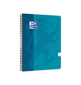 Oxford Oxford School Touch spiraalblok, ft A4, 140 bladzijden, geruit 5 mm, blauw (aqua)