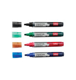 Nobo Nobo Witbordstift Geassorteerde kleuren: zwart, groen, rood en blauw, blister van 4 stuks