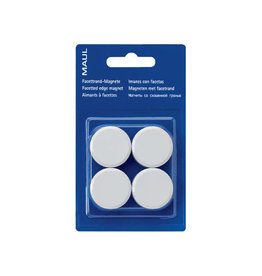 Maul MAUL magneet Solid, 38 mm, trekkracht 1,5 kg, blister van 4 stuks, wit