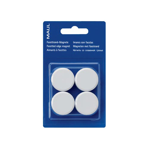 Maul MAUL magneet Solid, 38 mm, trekkracht  2,5 kg, blister van 2 stuks, wit