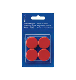 Maul Maul magneet MAULsolid, diameter 38mm, rood, blister van 4st