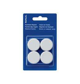 Maul MAUL magneet Solid, 32 mm, trekkracht 800 gr, blister van 4, stuks, wit