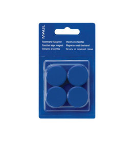 Maul MAUL magneet Solid, 32 mm, trekkracht 800 gr, blister van 4 stuks, blauw