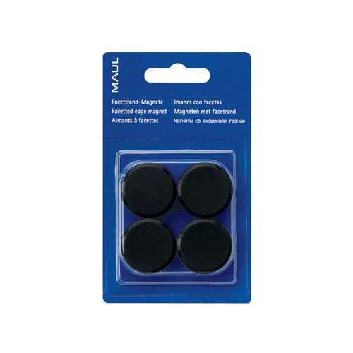 Maul MAUL magneet Solid, 20 mm, trekkracht 300 gr, blister van 8 stuks, zwart