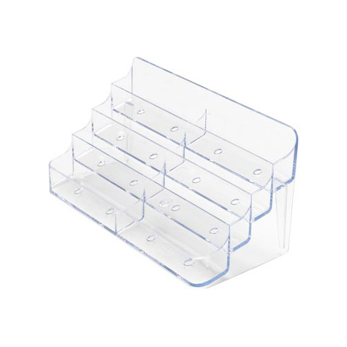 Deflecto Deflecto visitekaartenhouder 2 x 4 opbergvakken, transparant