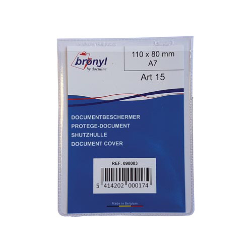Bronyl Bronyl U-mapje uit transparante PVC van 180 micron, ft A7