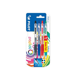 Pilot Pilot gelroller Pop'lol, blister van 3 + 1 gratis, in geassorteerde kleuren