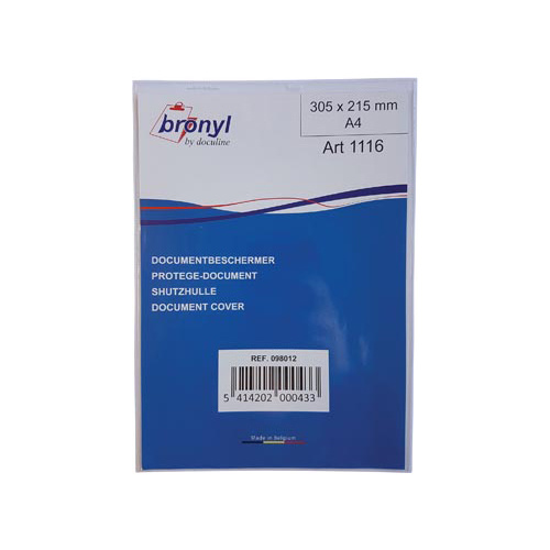 Bronyl Bronyl U-mapje uit transparante PVC van 180 micron, ft A4