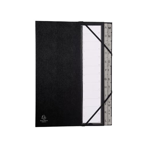 Exacompta Exacompta sorteermap Ordonator met harde kaft, uitrekbare rug, 24 vakken A tot Z, zwart