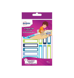 Avery Avery Family mini naametiketten, ft 5 x 1 cm, blauw/groen, ophangbare etui met 30 etiketten