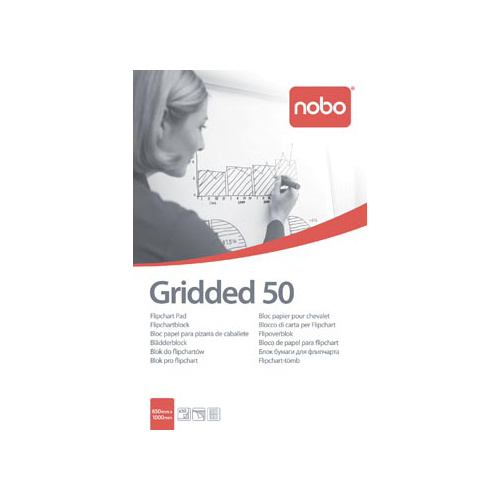 Nobo Nobo flipchartpapier, ft 100 x 65 cm, geruit, pak van 50 vel