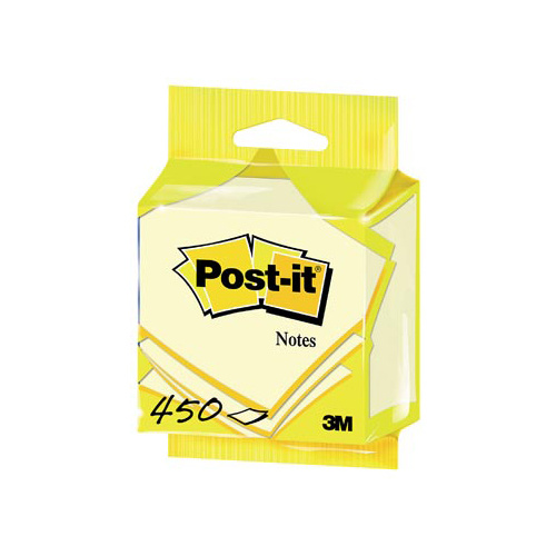 Post-it Post-it Notes kubus ft 76 x 76 mm, geel, blok van 450 vel, op blister