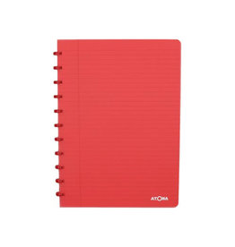 Atoma Atoma Trendy schrift, ft A4, 144 bladzijden, gelijnd, transparant rood