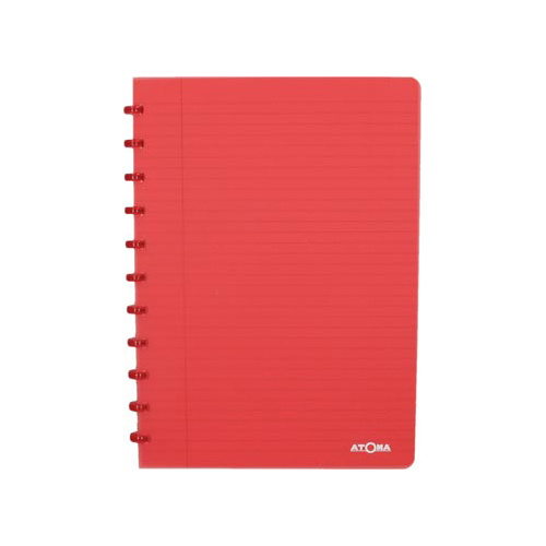 Atoma Atoma Trendy schrift, ft A4, 144 bladzijden, gelijnd, transparant rood