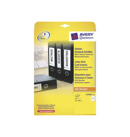 Avery Zweckform Zweck Printbare insteekkaarten voor ordnerrug ft 3 x 19 cm, rug van 4 cm, 225 stuks