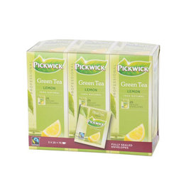 Pickwick Pickwick thee, groene thee met lemon, fairtrade, 25 zakjes