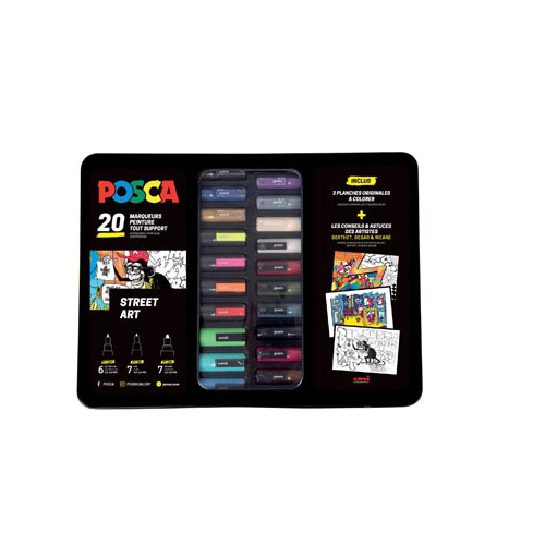 Posca Posca paintmarkers, metalen 20 st. in geassorteerde kleuren