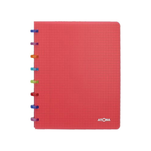 Atoma Atoma schrift Tutti Frutti A5 commercieel geruit trans. rood