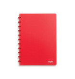 Atoma Atoma Trendy schrift, ft A4, 144 bladzijden, geruit 5 mm, transparant rood
