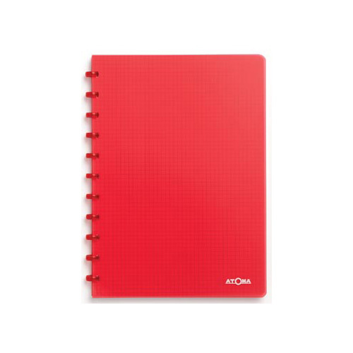 Atoma Atoma Trendy schrift, ft A4, 144 bladzijden, geruit 5 mm, transparant rood