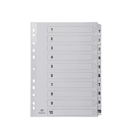 Pergamy Pergamy tabbladen met indexblad, A4, karton, set 1-10