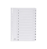 Pergamy Pergamy tabbladen met indexblad, ft A4, 11-gaatsperforatie, karton, set 1-12
