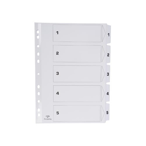 Pergamy Pergamy tabbladen met indexblad, ft A4, 11-gaatsperforatie, karton, set 1-5