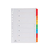 Pergamy Pergamy tabbladen met indexblad, ft A4, 11-gaatsperforatie, geassorteerde kleuren, set 1-7