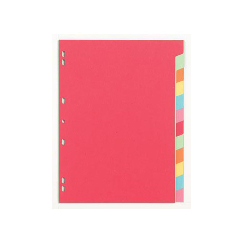 Pergamy Pergamy tabbladen ft A4, 11-gaatsperforatie, extra sterk karton, geassorteerde kleuren, 12 tabs