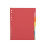 Pergamy Pergamy tabbladen ft A4, 11-gaatsperforatie, extra sterk karton, geassorteerde kleuren, 7 tabs