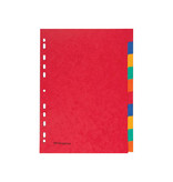 Pergamy Pergamy tabbladen ft A4, 11-gaatsperforatie, stevig karton, geassorteerde kleuren, 10 tabs
