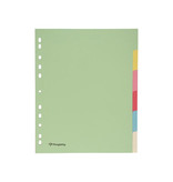 Pergamy Pergamy tabbladen ft A4 maxi, 11-gaatsperforatie, karton, geassorteerde pastelkleuren, 6 tabs