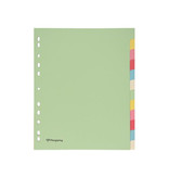 Pergamy Pergamy tabbladen ft A4 maxi, 11-gaatsperforatie, karton, geassorteerde pastelkleuren, 12 tabs