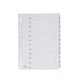 Pergamy Pergamy tabbladen met indexblad, ft A4, 11-gaatsperforatie, janvier-décembre