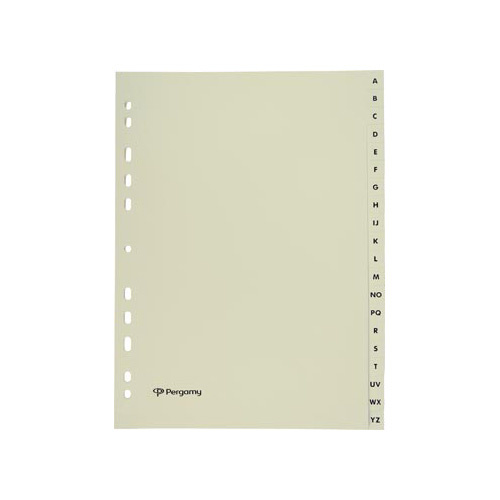 Pergamy Pergamy tabbladen, ft A4, A-Z, 11-gaats perforatie, beige