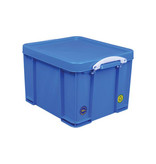 Really Useful Box Really Useful Box opbergdoos 35 liter, neonblauw met witte handvaten