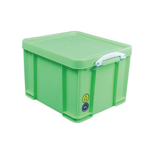 Really Useful Box Really Useful Box opbergdoos 35 liter, neongroen met witte handvaten