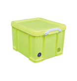 Really Useful Box Really Useful Box opbergdoos 35 liter, neongeel met witte handvaten