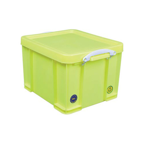 Really Useful Box Really Useful Box opbergdoos 35l, neon geel witte handvaten