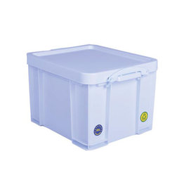 Really Useful Box Really Useful Box opbergdoos 35l neon wit witte handvaten