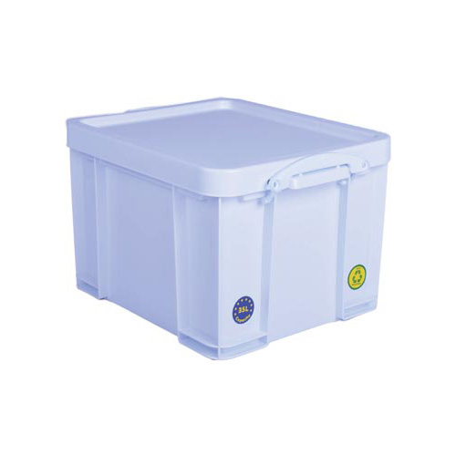 Really Useful Box Really Useful Box opbergdoos 35 liter, neonwit met witte handvaten