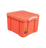 Really Useful Box Really Useful Box opbergdoos 35 liter, neonoranje met witte handvaten
