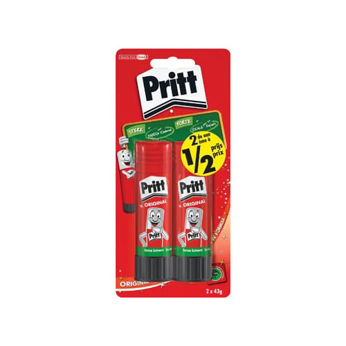 Pritt Pritt plakstift blister van 2 stuks  43g, 2de halve prijs